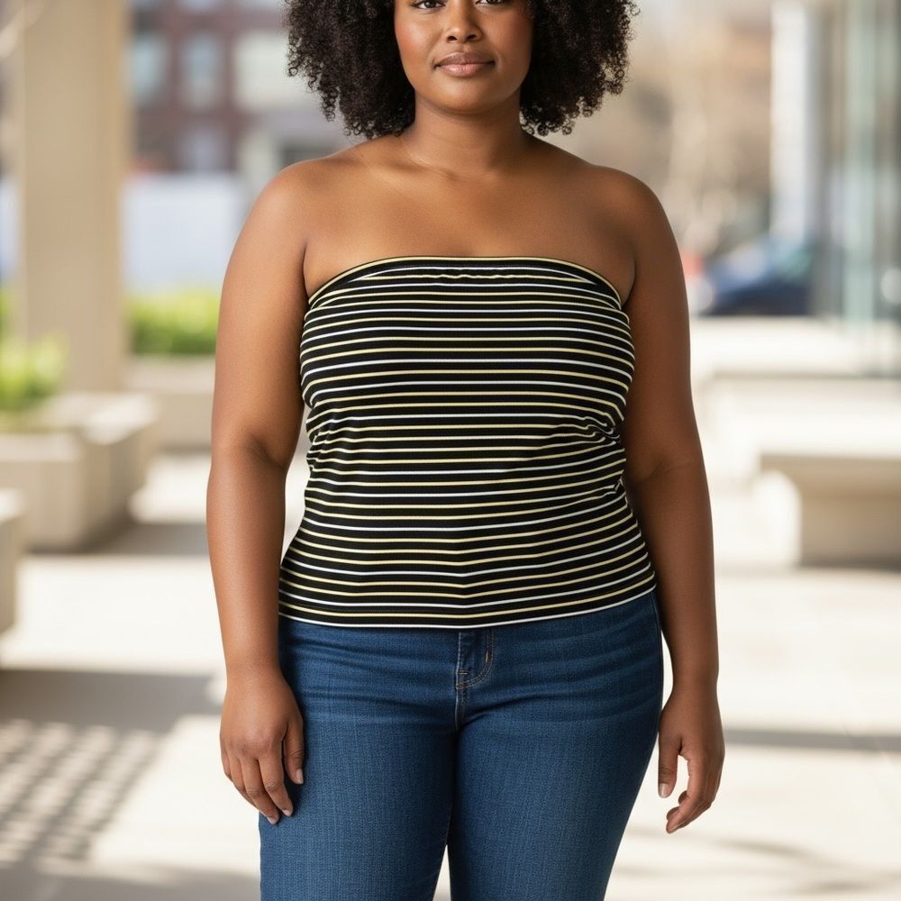 ASOS Curve NWT Striped Ribbed Tube‎ Top – Size 26